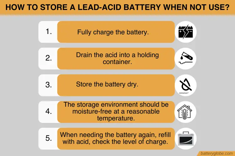 5 tips to store a lead acid battery when not using it